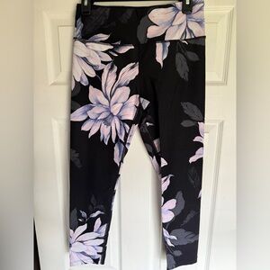 Calvin Klein Performance Black and Pink Floral Workout Leggings